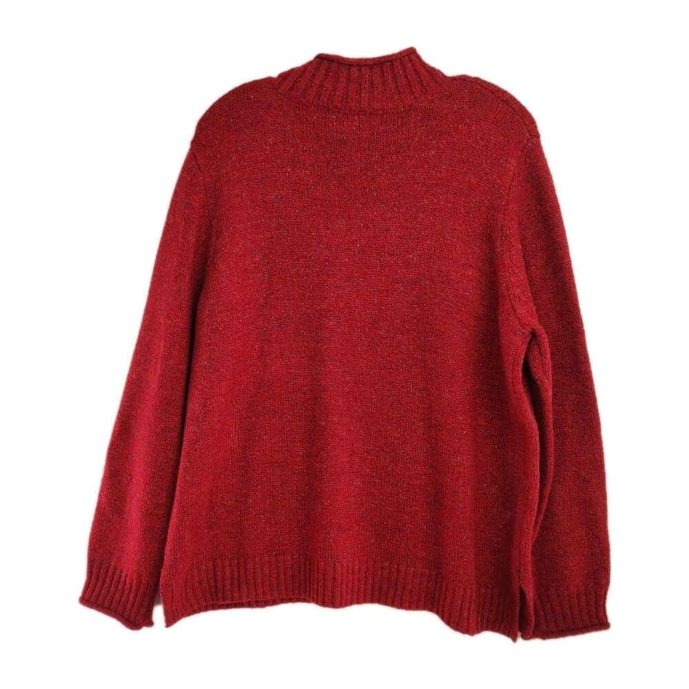 NWT Alfred Dunner Pullover Sweater Women's XL Red Cable Knit Mock Neck Long Slvs - Picture 2 of 10